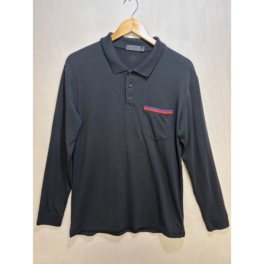 G/Fore Performance Polo Shirt Mens Black Long Sleeve Collared Pocket Outdoor S